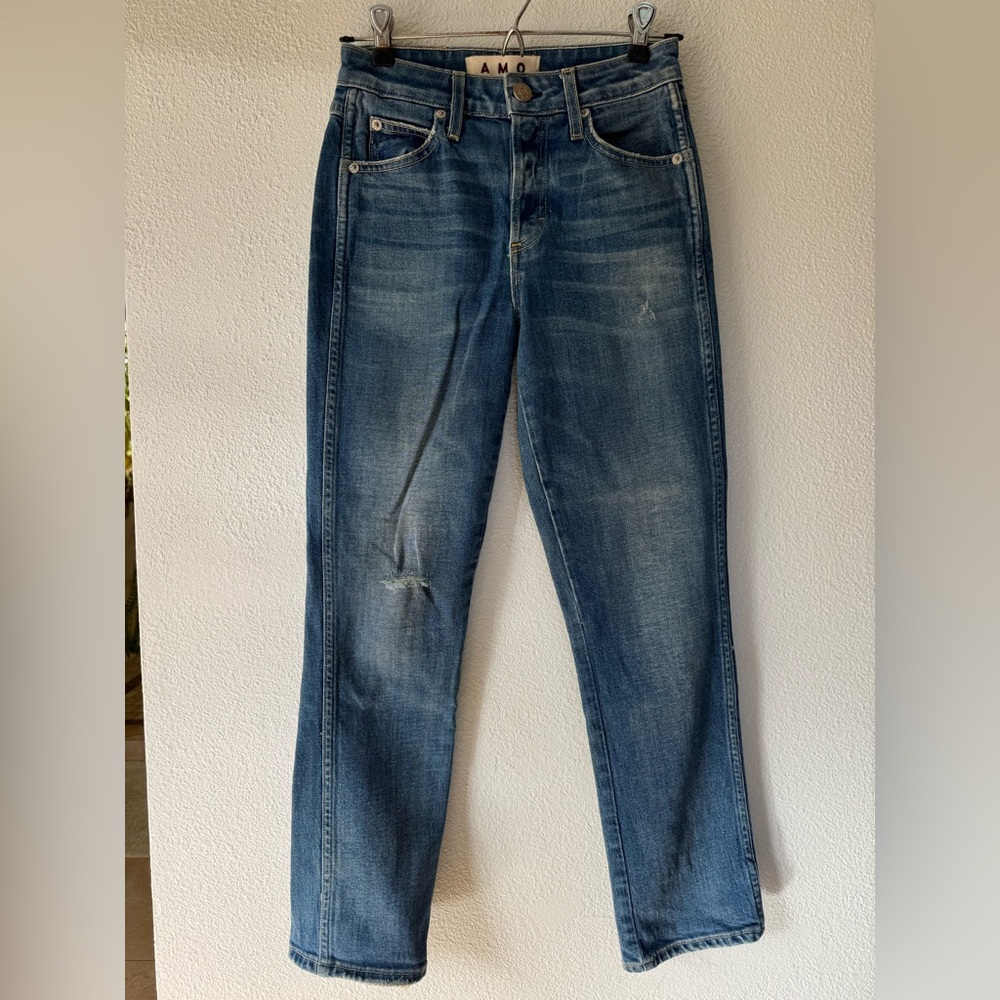 Amo Babe slim fit high rise straight leg jeans